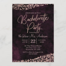 Convite à Festa de solteira Dourada de Marsala Ros