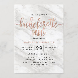 Convite à Festa de solteira Dourada Marble e Rosa