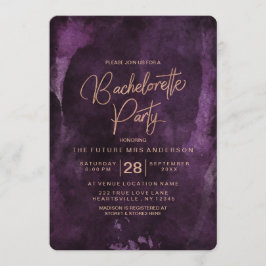 Convite à Festa de solteira Dourada Roxo e Rosa