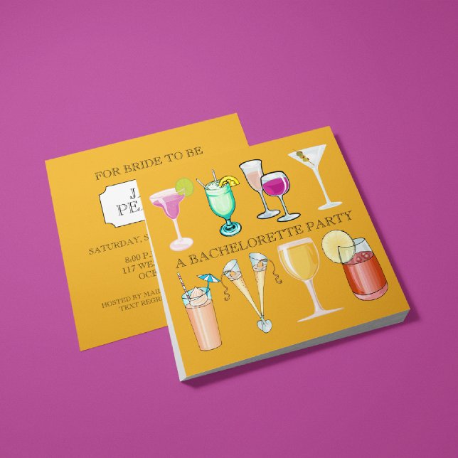 Convite à festa de solteira (Dourado) (Criador carregado)