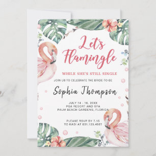 Convite à Festa de solteira Summer Flamingo