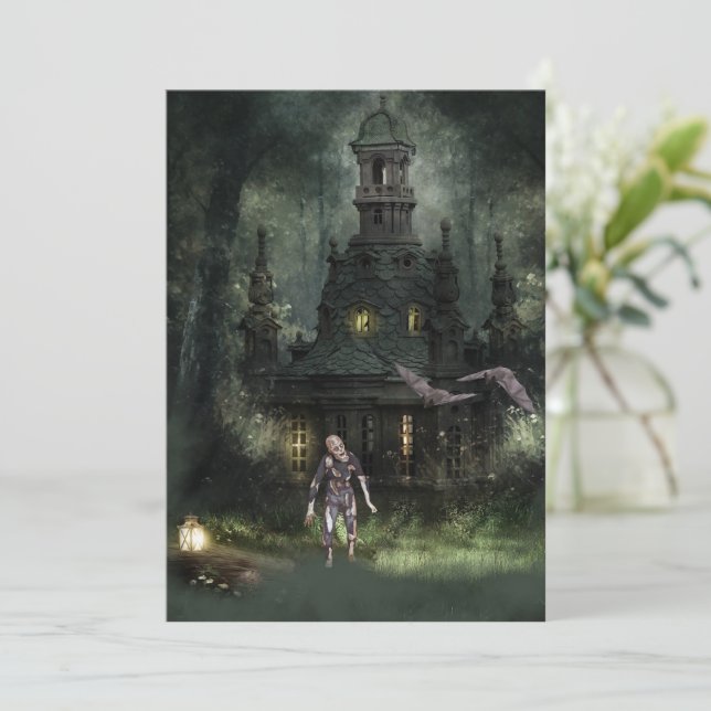 Convite à Festa Zombie Halloween (Em pé/Frente)