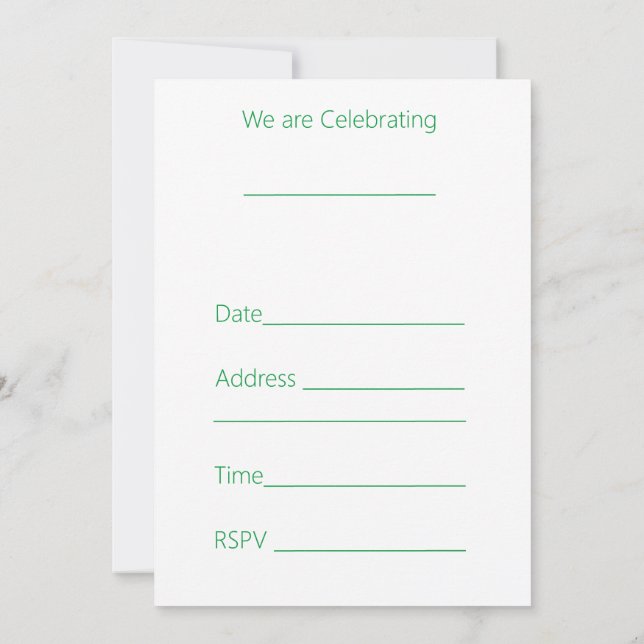 Convite à flor amarela para qualquer ocasião (Verso)