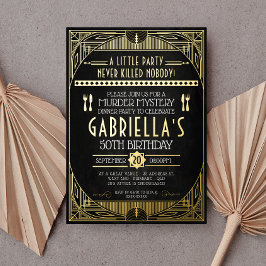 Convite à Foil de Aniversário do Partido Mistério 