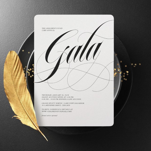 Convite à Gala Minimalista de Escritura (Criador carregado)