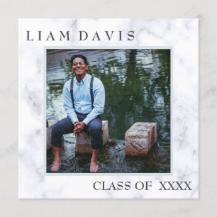 Convite à graduação cristã de Luxe Marble