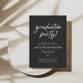 Convite à Graduação de Menino Minimalista Escuro