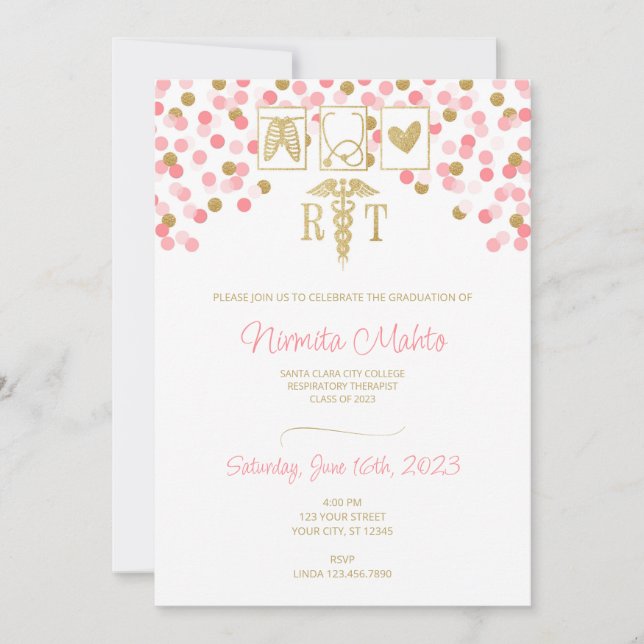 Convite à graduação de terapeuta respiratório (Frente)