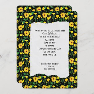 Convite à margarida amarela festa de aniversário