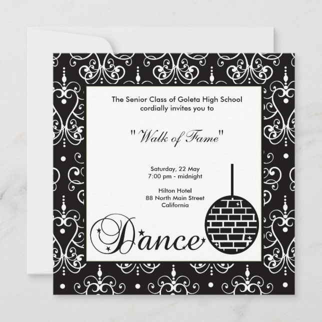 Convite à Noite de baile de formatura (Frente)