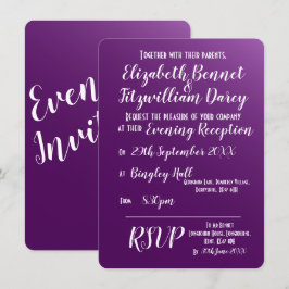 Convite à Noite Púrpura Escura Elegante
