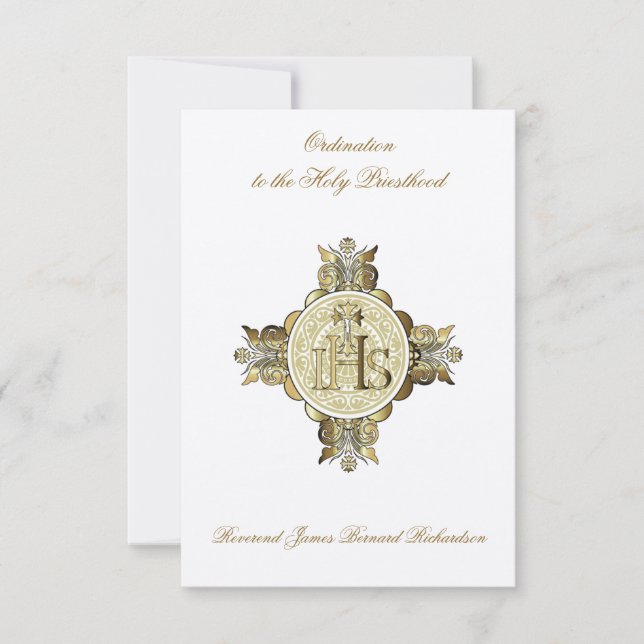 Convite à Ordenação Católica à Santa Sé (Frente)