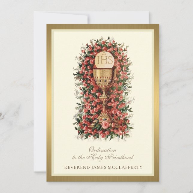 Convite à Ordenação Católica à Santa Sé (Frente)