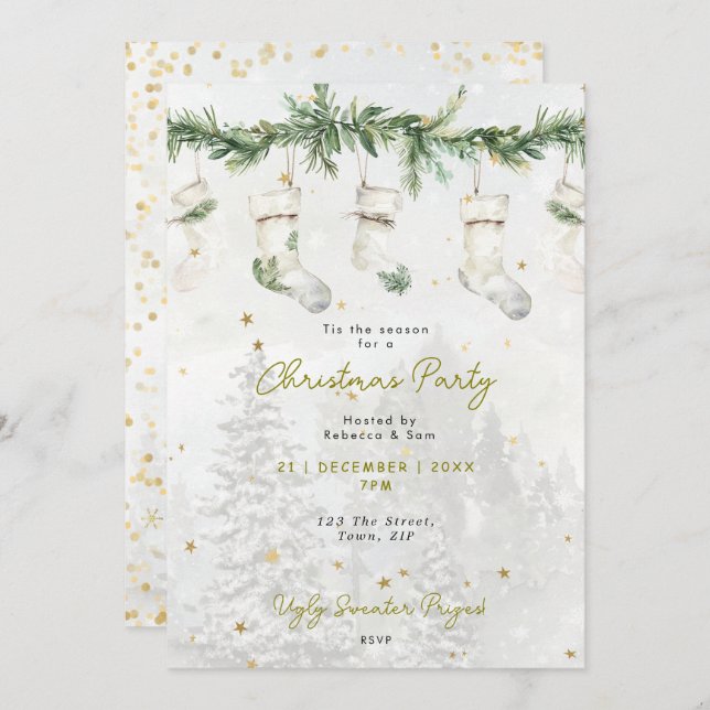 Convite à palhinha para estocações de Natal (Frente/Verso)