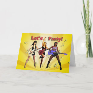 Convite A party invitation with a girl band