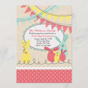 Convite à Páscoa de Celebração de Bunny