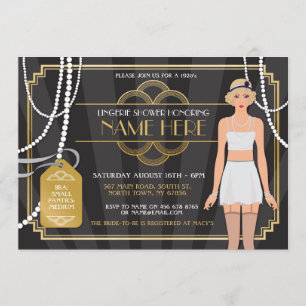 Convite à pérola do 1920 de Lingerie Dourada