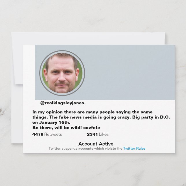 Convite à Posta de Piadas Engraçado do Partido Sur (Frente)