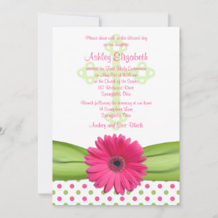 Convite à Primeira Comunhão de Bolinhas Verdes Ros