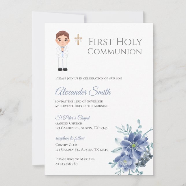 Convite à Primeira Comunhão do Santo Rapaz (Frente)