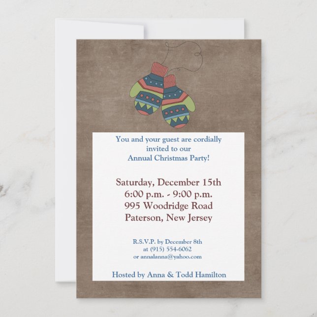 Convite à procura de luvas de inverno (Frente)