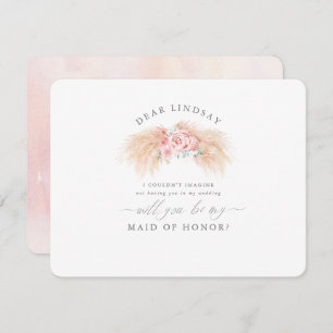 Convite à Proposta da Pampas Grass Blush Bridesmai