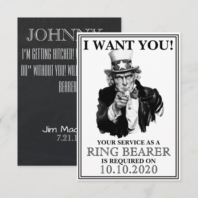 Convite à Proposta do Ring Bearer (Frente/Verso)
