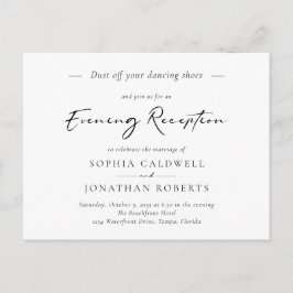 Convite à Recepção de casamento da caligrafia