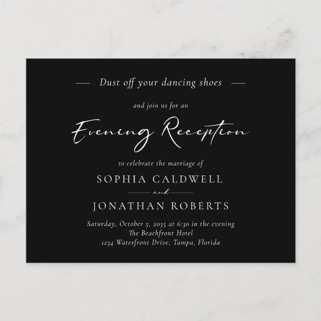 Convite à Recepção de casamento da Noite Negra (Frente)