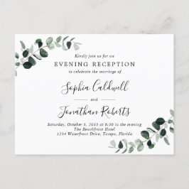 Convite à Recepção de casamento Eucalyptus Noite