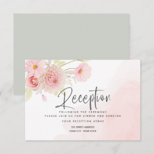 Convite à Recepção de casamento Floral Rosa Pas