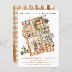 Convite à refeição de piquenique de Natal de Féria