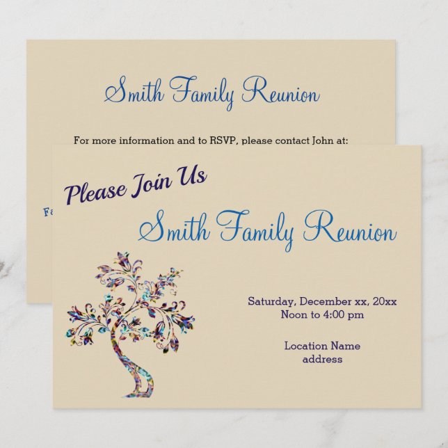 Convite à Reunião da Família Nebula Tree (Frente/Verso)