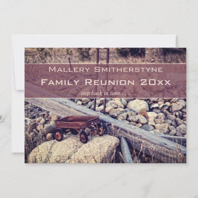 Convite à Reunião da Família Nostalgic Red Wagon (Frente)