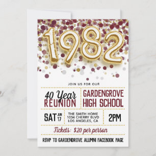 Convite à Reunião do Segundo grau College, 1982