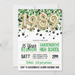 Convite à Reunião do Segundo grau College, 1989