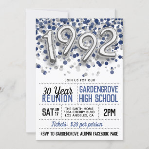 Convite à Reunião do Segundo grau College, 1992