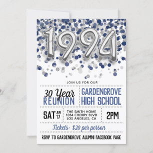 Convite à Reunião do Segundo grau College, 1994