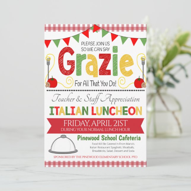 Convite à Semana de Apreciação Italiana (Em pé/Frente)