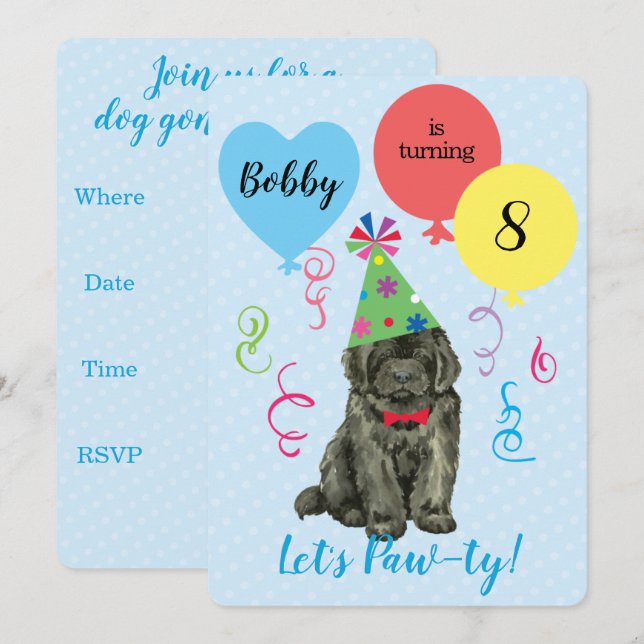 Convite à Terra Nova para Balões de festa de anive (Frente/Verso)