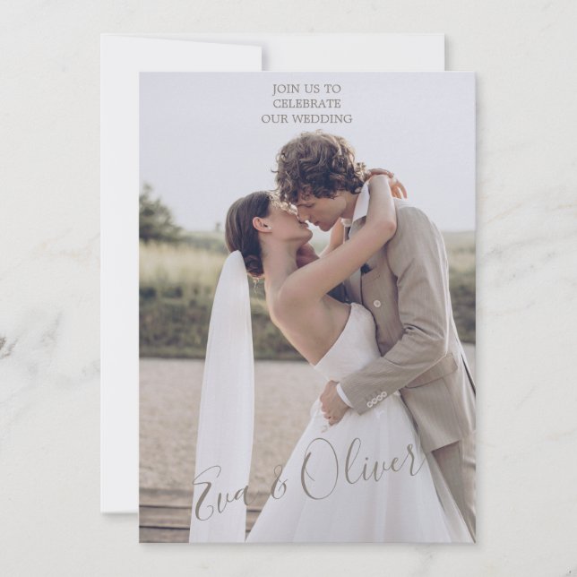 Convite à Textura de Papel Mínimo Castanho e Branc (Frente)