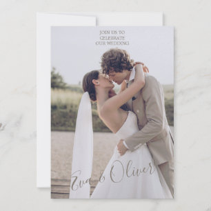 Convite à Textura de Papel Mínimo Castanho e Branc