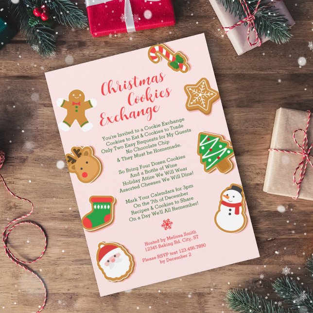 Convite à Troca de Cookies de Natal Moderno (Criador carregado)