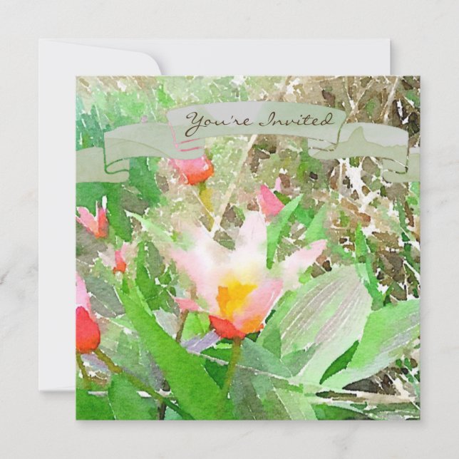 Convite à Tulip Delight Kaufmanniana do Coração (Frente)