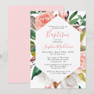 Convite A Uma Menina De Aquarela Floral