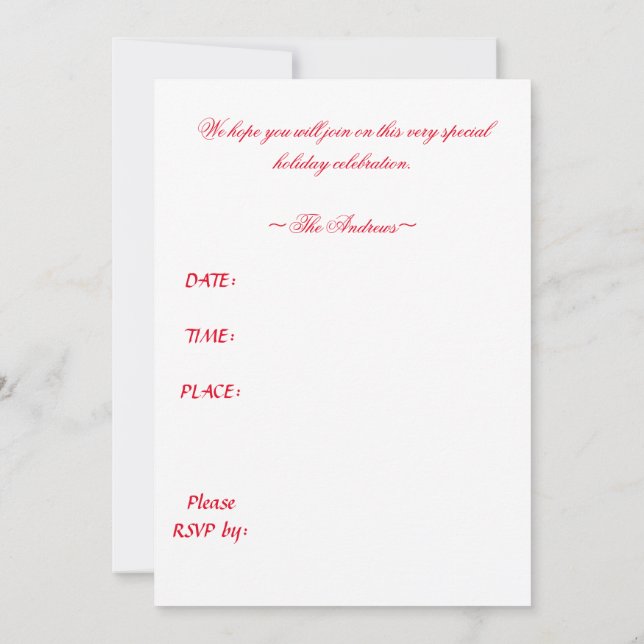 CONVITE A UMA PARTE NATAL (Verso)