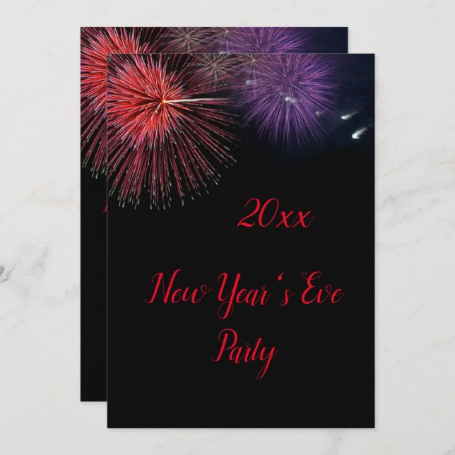 Convite à Véspera de Ano Novo do Fireworks (Frente/Verso)