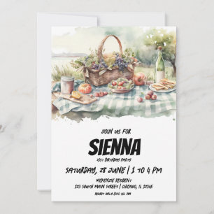 Convite à vista de fazendas de Picnic de Verão