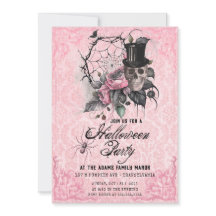 Convite à Web Spooky Pink e Black Spider