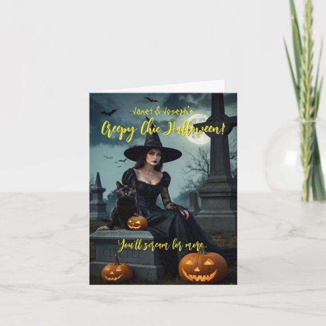 Convite Aberto De Halloween Chic (Frente)
